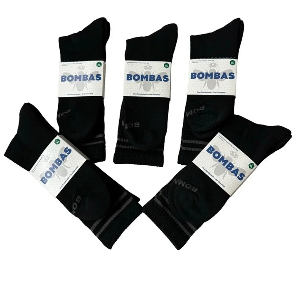 Bombas calf socks mens size XL Black Honeycomb stay up antimicrobial treatment